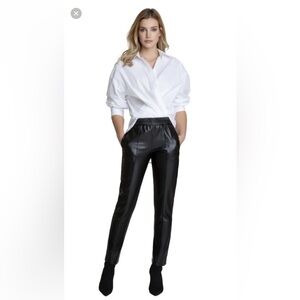 Elliott Lauren Black vegan Leather Joggers